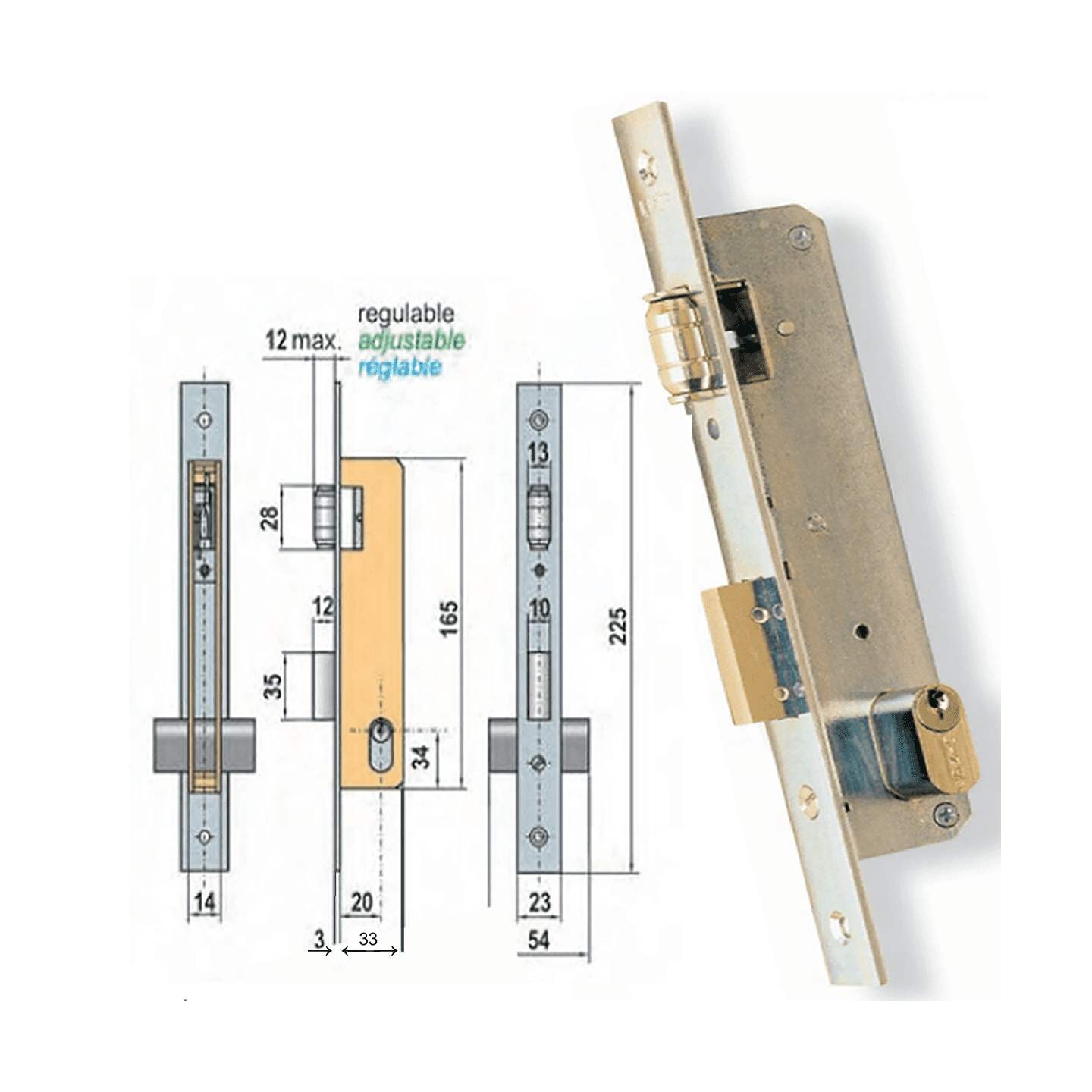 Lince 5551 Cerratura In Aluminio Da 14 Mm - Sicurezza E Affidabilità - 3